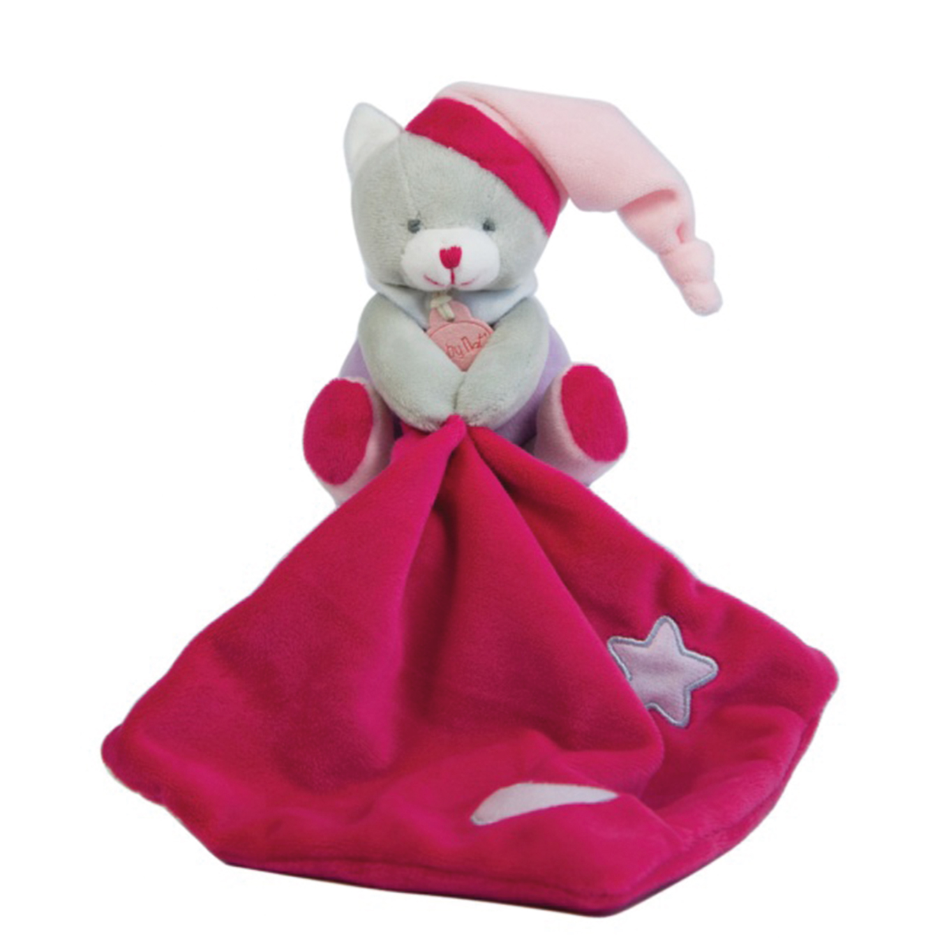 Peluche Chat Rose Luminescente avec Doudou