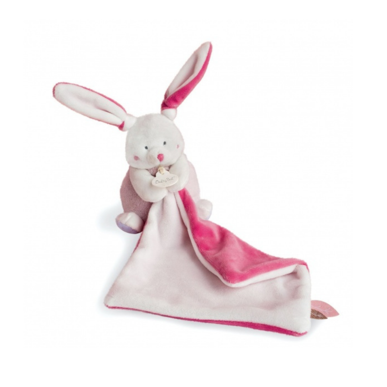 Lapin rose avec doudou