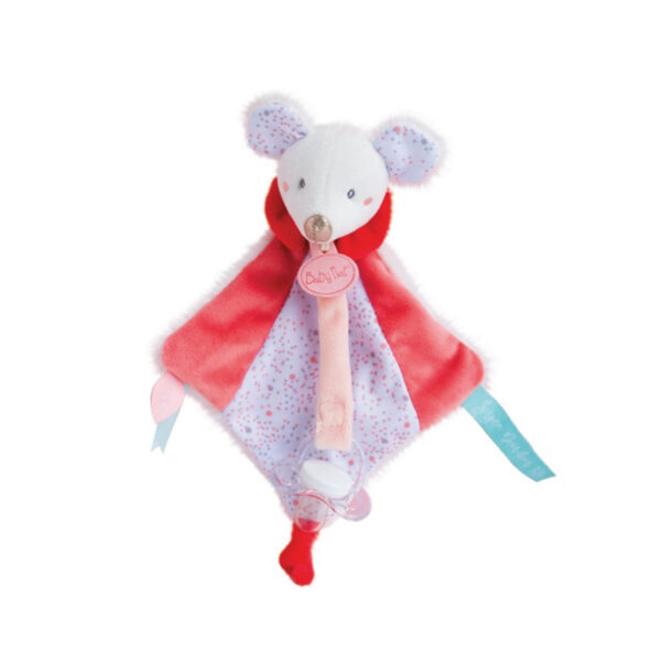 Doudou attache-tétine souris