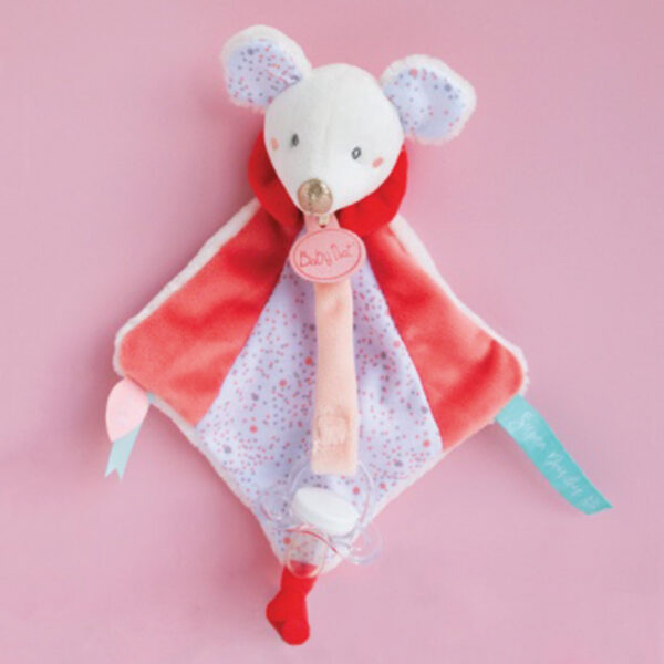 Doudou attache-tétine souris