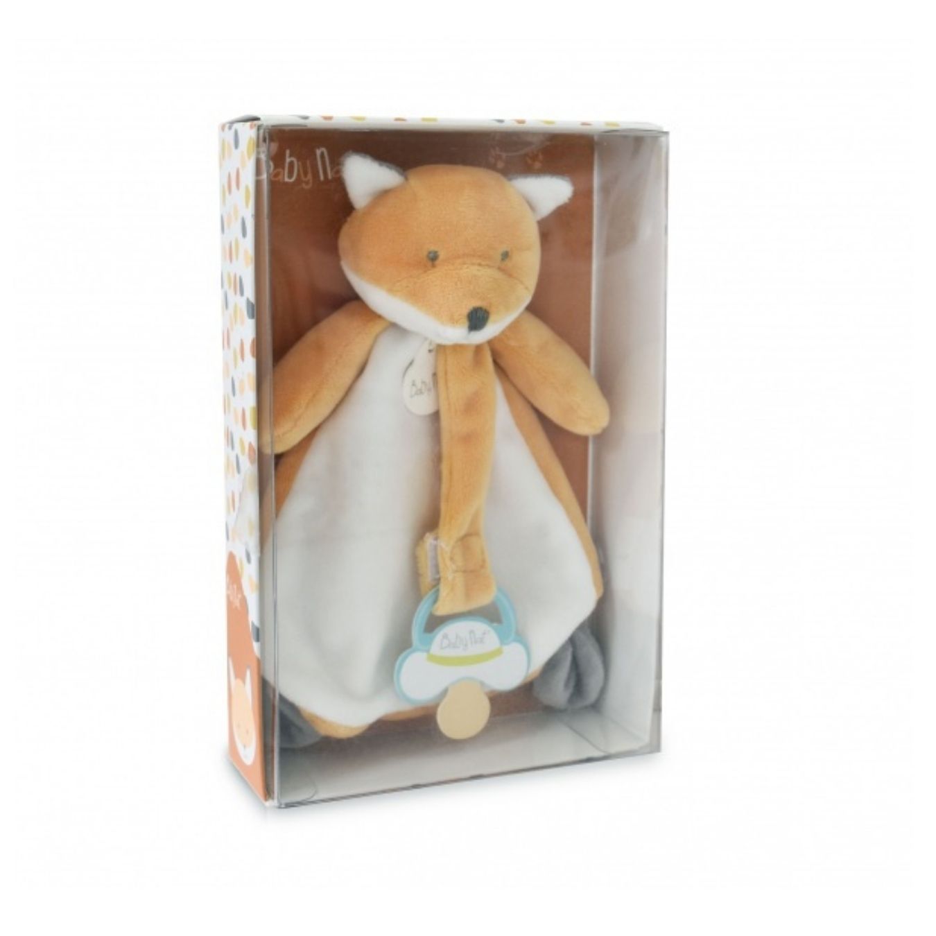 Coffret doudou attache-tétine renard