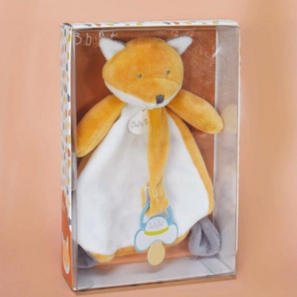 Coffret doudou attache-tétine renard