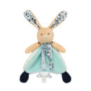 Doudou attache-sucette Lapin POUPI Marine