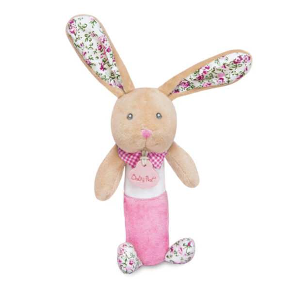 Hochet pouet lapin Poupi Rose