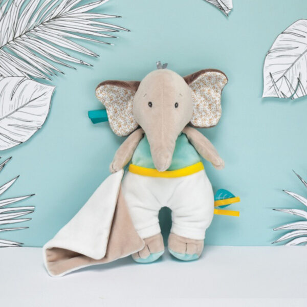 Pantin avec doudou Cacahuète éléphant
