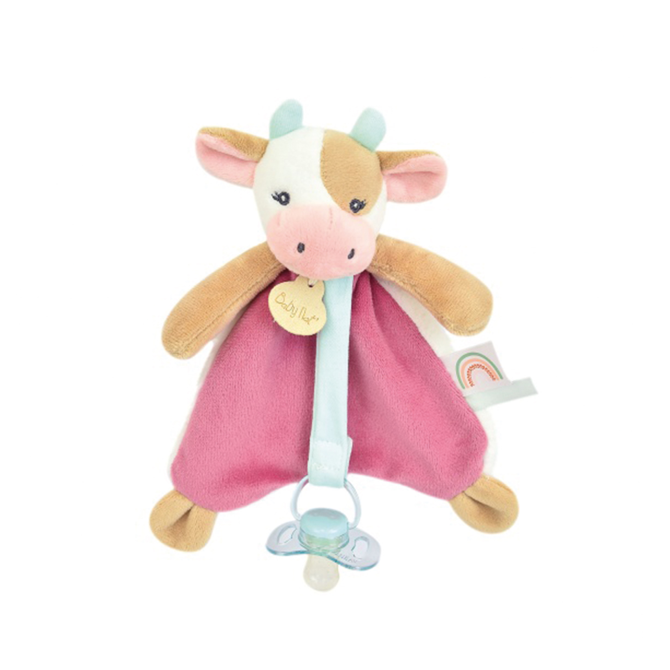 Doudou attache-sucette Pistache la Vache