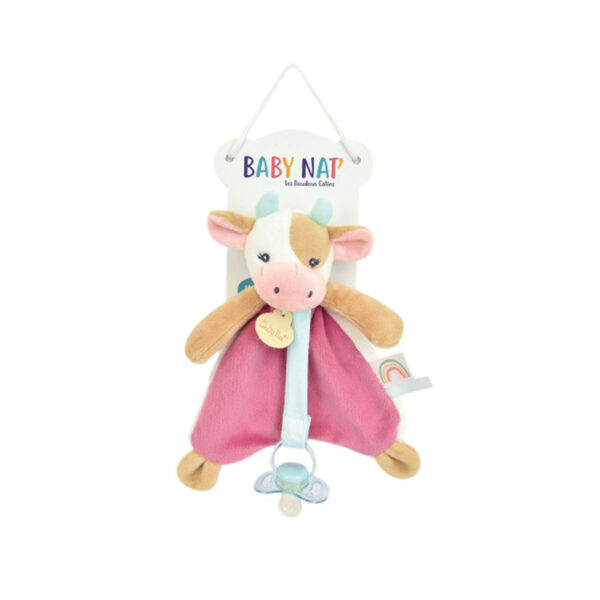 Doudou attache-sucette Pistache la Vache
