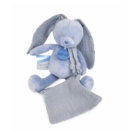 Pantin Lapin Bleu mystère avec Doudou