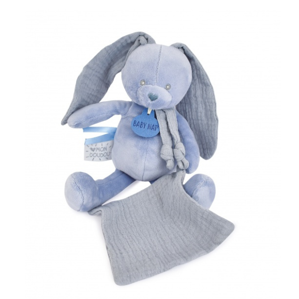 Pantin Lapin Bleu mystère avec Doudou
