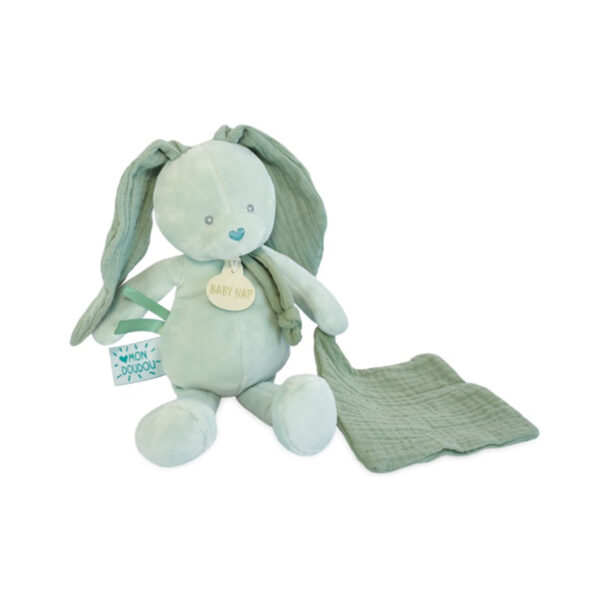 Pantin Lapin avec Doudou vert sauge