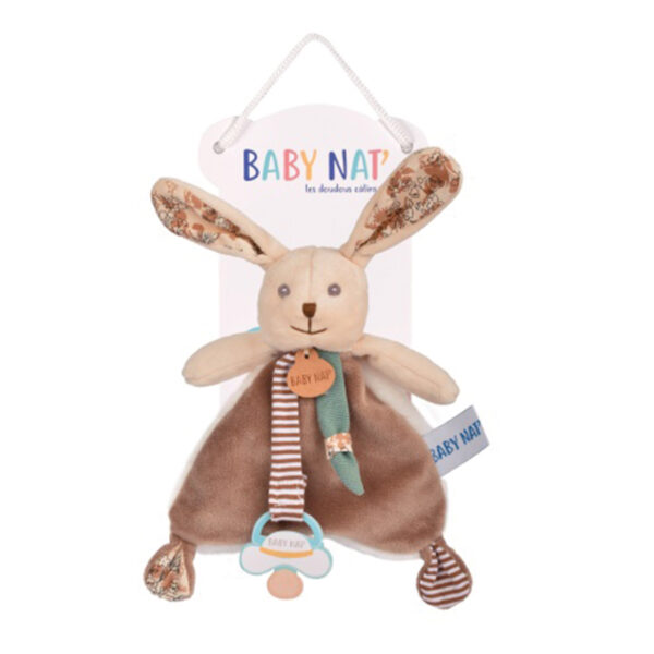 Doudou attache sucette lapin POUPI