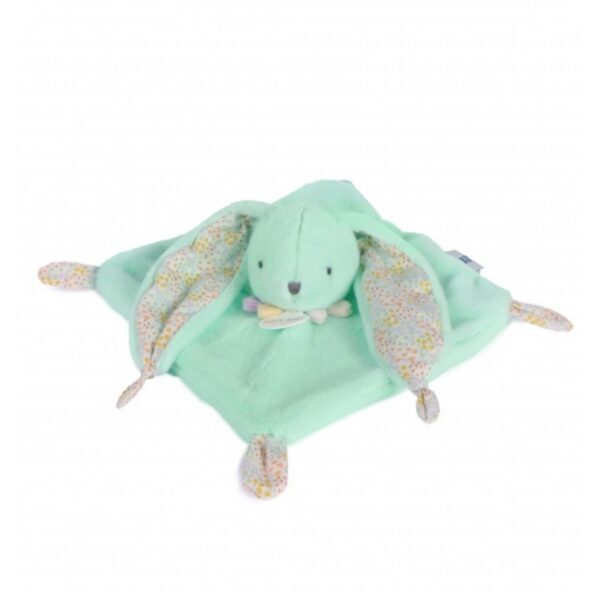 Doudou plat lapin Gabin  - vert